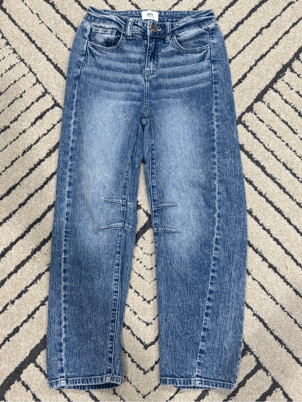 Girls BKE Washed Denim Mini Billie Barrel Jeans Size 16